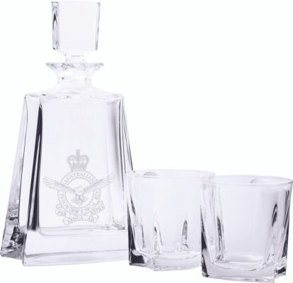 Royal Australian Air Force Bohemia Crystal Whisky Set 700mL Decanter With 250mL Spirit Glasses