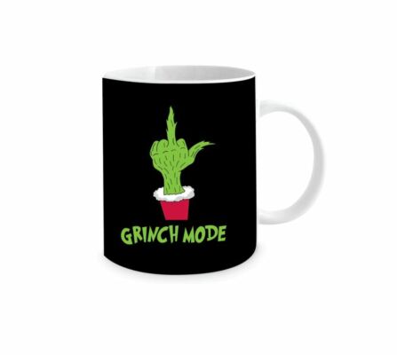 Grinch Mode Middle Finger Novelty Christmas 350mL Coffee Mug Tea Cup