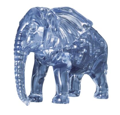 Elephant (Blue) Crystal Puzzle 3D Jigsaw 40 Pieces Fun Activity DIY Gift Idea