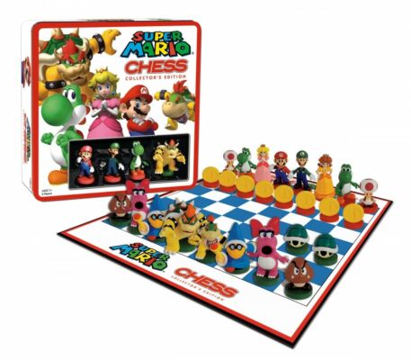 Super Mario Chess Set Collector's Edition Board Game In Tin