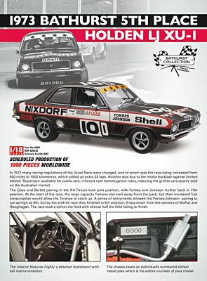 PRE ORDER - 1973 Bathurst 5th Place Holden LJ XU-I Torana Forbes Johnson 1:18 Scale Die Cast Model Car (FULL PRICE - $299.00)