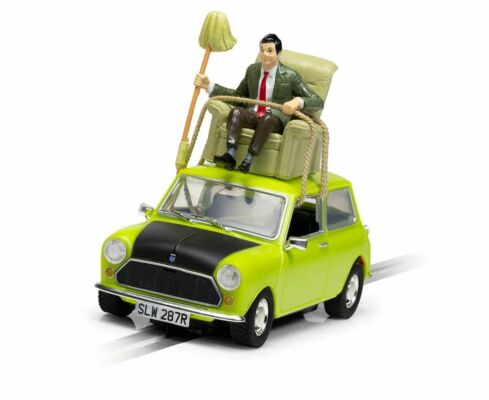 Scalextric Mr Bean Austin Citron Green BL Mini 1000 'Do-It-Yourself' 1:32 Scale Slot Car