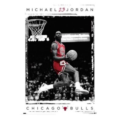 Michael Jordan Dunk 23 Chicago Bulls Rolled Poster Print Decorative Wall Hanging 610mm x 915mm Slot #7