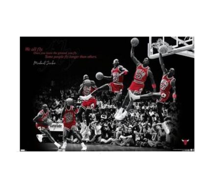 Michael Jordan Fly Rolled Poster Print Decorative Wall Hanging 610mm x 915mm Slot #32