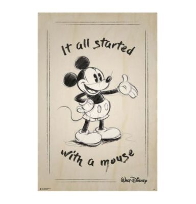 Walt Disney It All Started With A Mouse Mickey Mouse Rolled Poster Print Decorative Wall Hanging 610mm x 915mm Slot #6