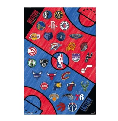 NBA League Logos 2022 Rolled Poster Print Decorative Wall Hanging 610mm x 915mm Slot #21