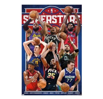 NBA League 2023 Superstars Rolled Poster Print Decorative Wall Hanging 610mm x 915mm Slot #68