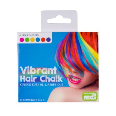 Vibrant Hair Chalk 6 Fun Colours Rubs In, Washes Out Ages 6+