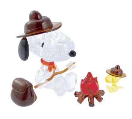 Snoopy Camping Crystal Puzzle 3D Jigsaw 43 Pieces Fun Activity DIY Gift Idea