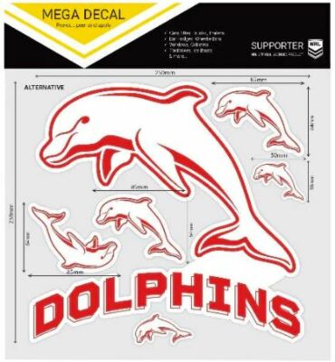 Dolphins NRL Club Logo Large Pre-Cut Car Spot Sticker Decal