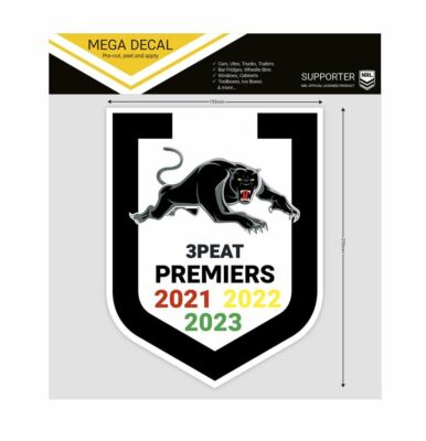 Penrith Panthers 2023 NRL Three-Peat Premiers Back To Back To Back Mega Decal Spot Sticker