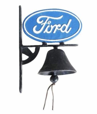 Ford Blue Oval Logo Cast Iron Decorative Wall Mounted Sign With Door Bell