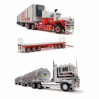 Highway Replicas Bell Freight & BP Blackall Tanker Road Train Collection 1:64 Scale Die Cast Model Truck Bell With Additional Flat Deck Trailer