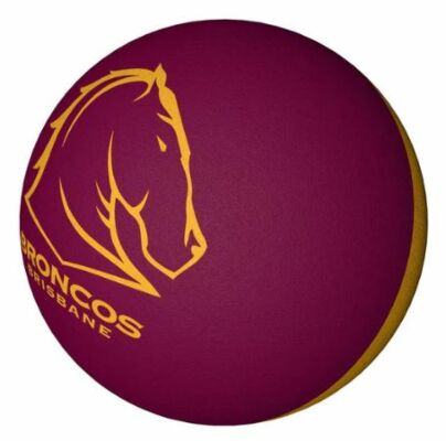 Brisbane Broncos NRL Team Logo Coloured High Bounce Ball Handball