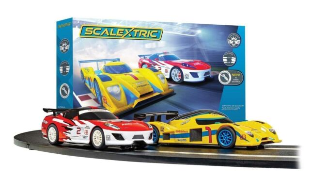 Scalextric Endurance Set LMP Yellow V GT Red 1:32 Scale Track, Cars and Controller Included Model Slot Car