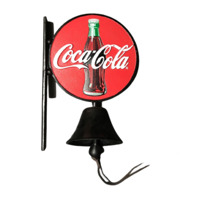 Coca Cola Coke Logo Cast Iron Decorative Wall Mounted Sign With Door Bell