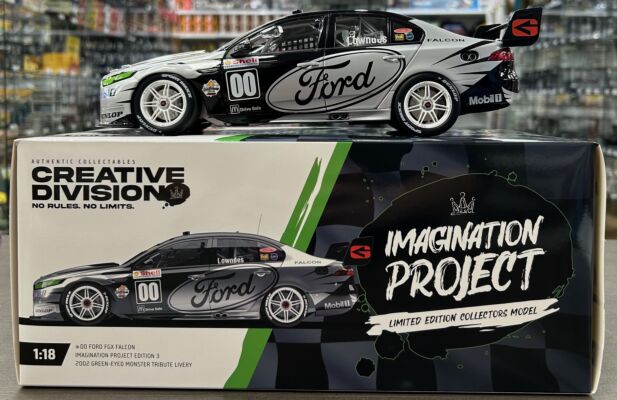 2002 Green -Eyed Monster Tribute Livery #00 Ford FGX Falcon Supercar Imagination Project Edition 3 1:18 Scale Model Car