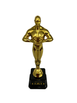 World's Greatest Dad Trophy 25cm Gold Plastic Novelty Award