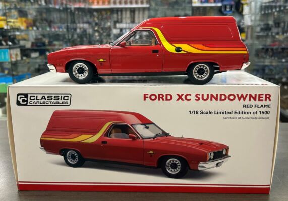 Ford XC Sundowner Panel Van Red Flame 1:18 Scale Die Cast Model Car
