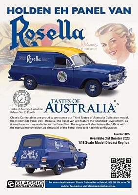 Holden EH Panel Van   Tastes Of Australia Collection Rosella   1:18 Scale Model Car 