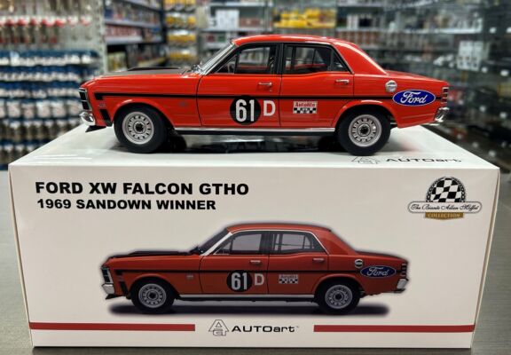 1969 Sandown Three Hour Datsun Trophy Winner Allan Moffat / John French Ford XW Falcon GTHO 1:18 Scale Model Car