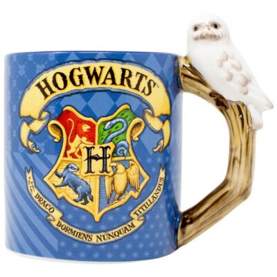 Harry Potter Hogwarts Crest Hedwig
Handled Moulded Design Ceramic 300mL Coffee Tea Mug Cup