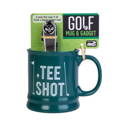 Tee Shot Golf Themed Coffee Mug with Handy Gadget Tool