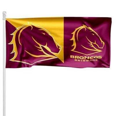 Brisbane Broncos NRL Pole Flag 180cm x 90cm Team Logo