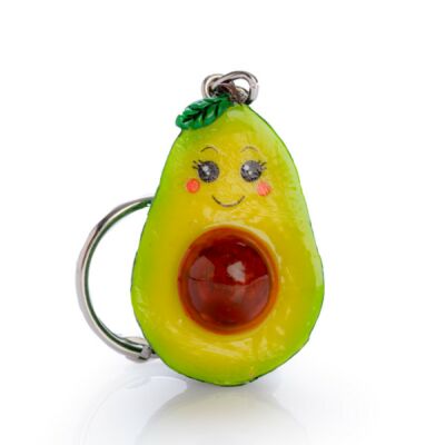 Guacamoleez! Avocado With Smiling Face Keyring Key Chain