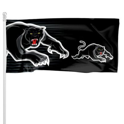 Penrith Panthers NRL Pole Flag 180cm x 90cm Team Logo