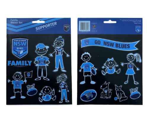 New South Wales NSW Blues NRL State of Origin My Family Car Window Sticker Sheet