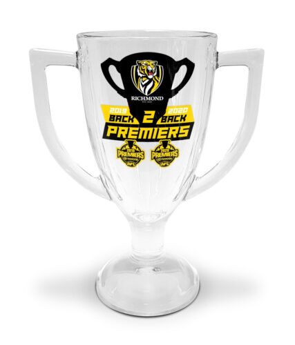 Richmond Tigers 2020 AFL Premiers Back To Back 400ml Premiership Trophy Glass