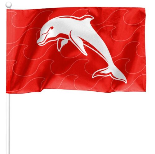 Dolphins NRL Team Logo Kids Small Flag On Plastic pole