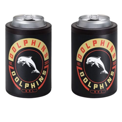 Dolphins NRL Team Logo Insulated Stainless Steel Can Cooler Stubby Holder With Twist Top