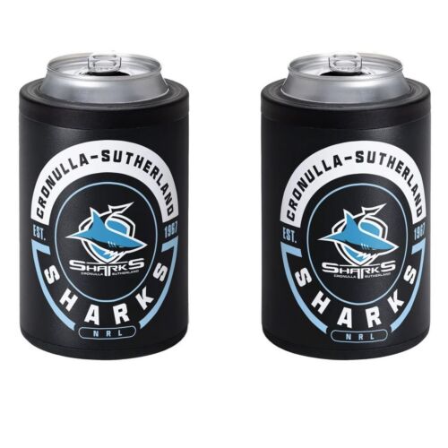 Cronulla Sharks NRL Team Logo Insulated Stainless Steel Can Cooler Stubby Holder With Twist Top