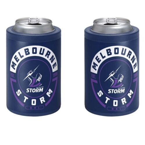 Melbourne Storm NRL Team Logo Insulated Stainless Steel Can Cooler Stubby Holder With Twist Top