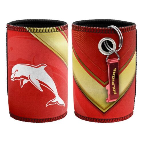 Dolphins NRL Team Logo Neoprene Can Cooler Stubby Holder With Bottle Opener