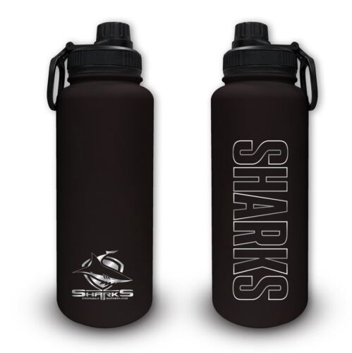 Cronulla Sharks NRL Team Logo Stainless Steel Double Walled 960mL Drink Bottle 