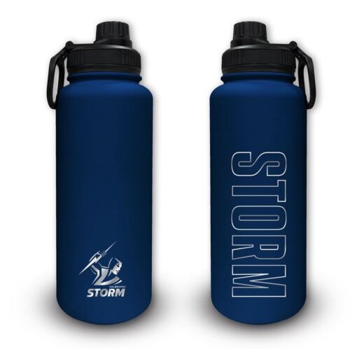 Melbourne Storm NRL Team Logo Stainless Steel Double Walled 960mL Drink Bottle 