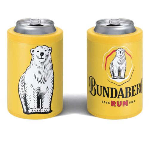 Bundaberg Bundy Rum Yellow Insulated Stainless Steel Can Cooler Stubby Holder With Twist Top