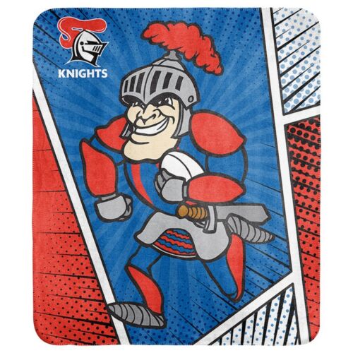 Newcastle Knights NRL Team Mascot Coral Fleece Throw Rug Picnic Blanket