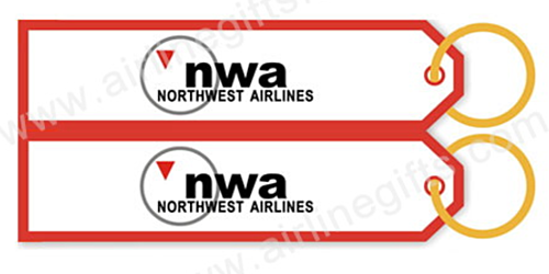 Northwest Airlines Aviation Fabric Keyring Key Ring 