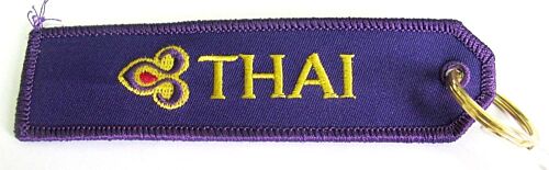 Thai International Aviation Fabric Keyring Key Ring 