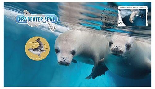 2018 $1 Crabeater Seal Stamp & Coin Cover PNC