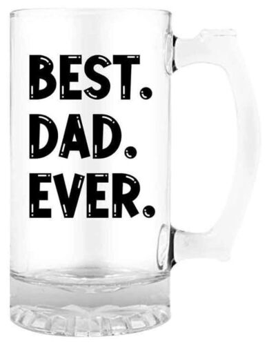 Best. Dad. Ever. 500mL Handled Glass Beer Stein In Box Present Gift Idea Fathers Day 