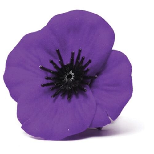 Material Purple Poppy Animals In War Lapel Pin Badge On Card