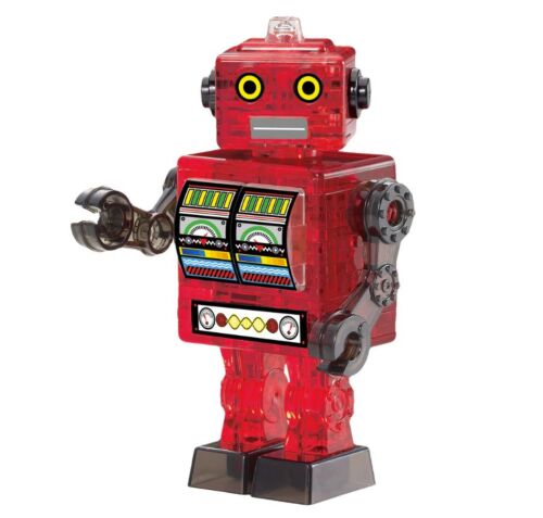 Tin Robot (Red) Crystal Puzzle 3D Jigsaw 39 Pieces Fun Activity DIY Gift Idea