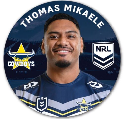 North Queensland Cowboys NRL Team Logo Thomas Mikaele Player Image Bar Pin Button Badge