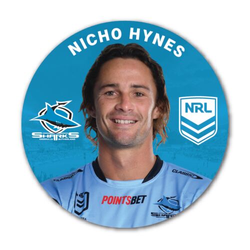 Cronulla Sharks NRL Team Logo Nicho Hynes Player Image Bar Pin Button Badge