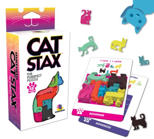 Cat Stax The Purrfect Puzzle 12 Cats 48 Challenging Puzzles Inside Ages 10+